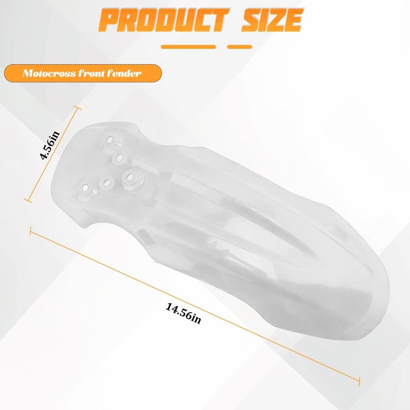 SWPHRT Motorcycle Front Wheel Mudguard, Motorbike Front Fender Protector Parts, Bicycle Number Plate Wheel Mud Guard Accessories, Universal for 125CC Pit PRO Trail Dirt Bike (White) - Image 2